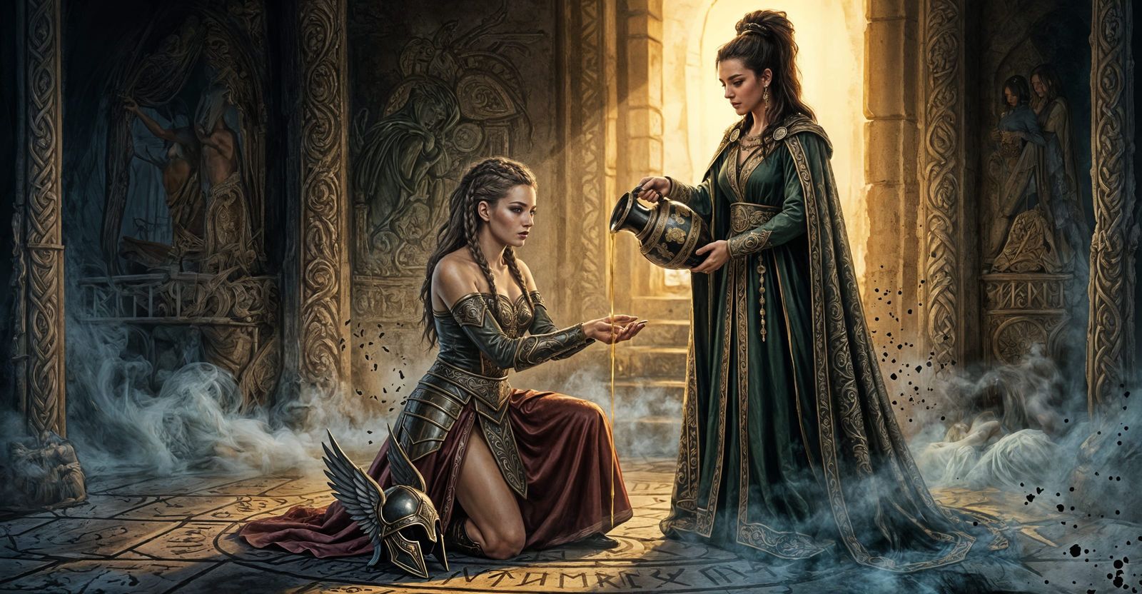 Valkyrie Anointing Ceremony in High Fantasy Art