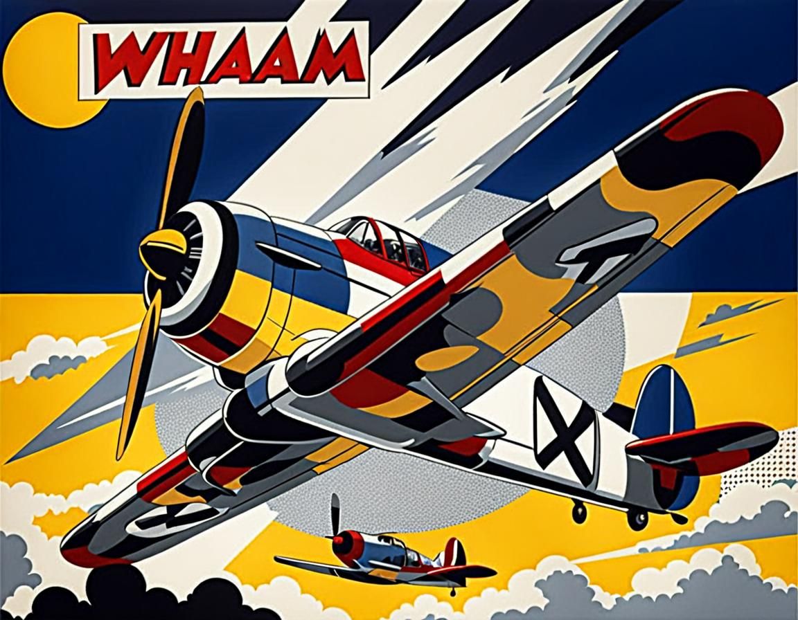Pop Art Airplane Inspired by Lichtenstein's Whaam
