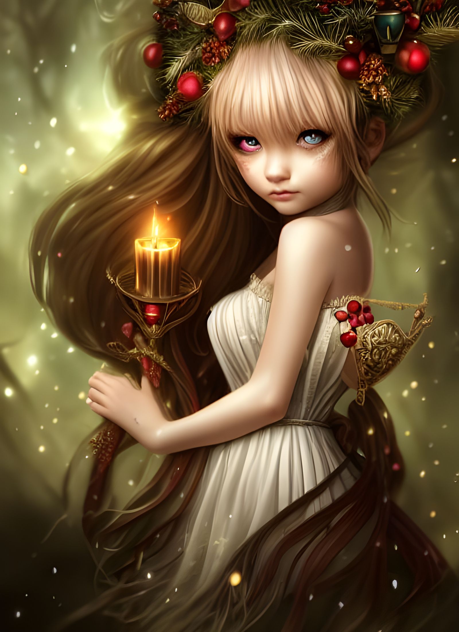 Yule Princess Portrait: Fantasycore Digital Illustration