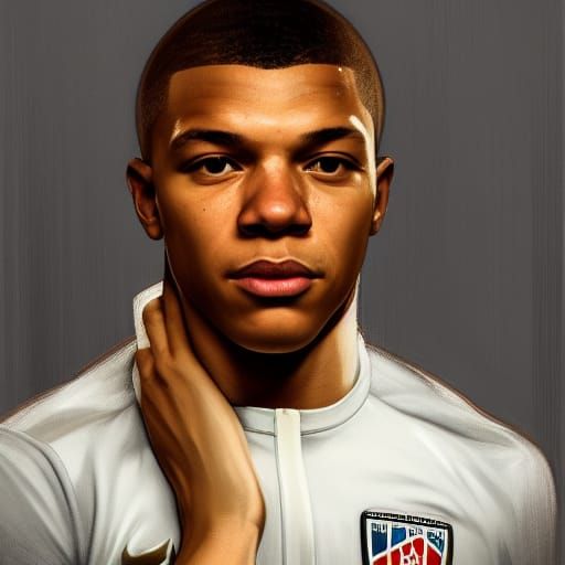 Mbappe Portrait in Hyperdetailed Digital Art Style