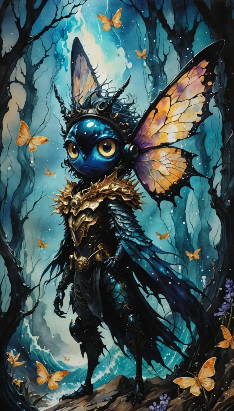 Magical Seascape Reflected in a Light Blue Eye