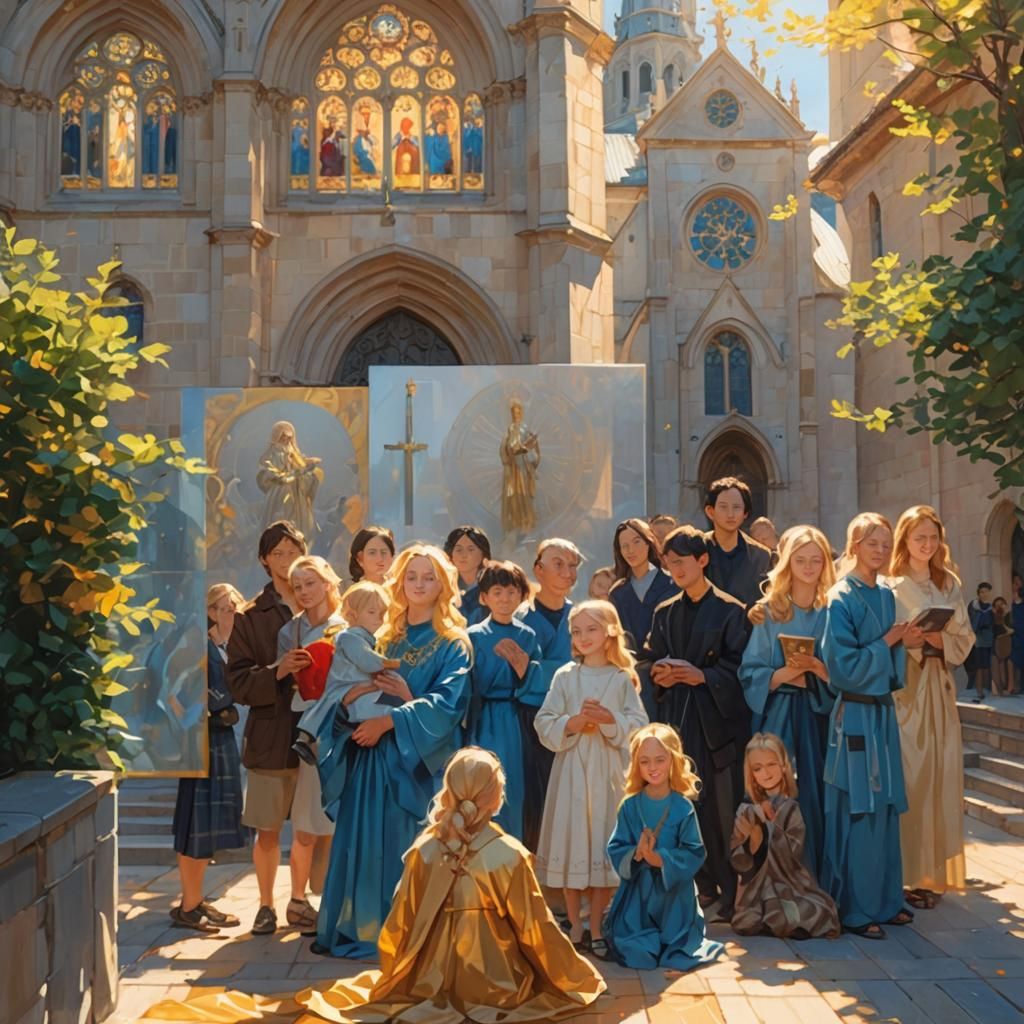 Ethereal Woman and Child Portrait in Hyperrealistic Style