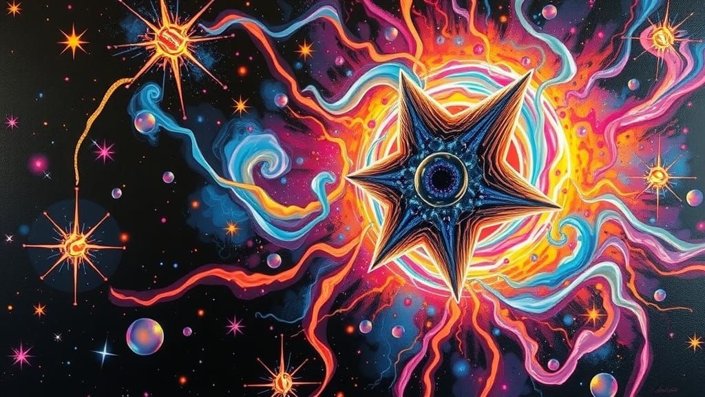 Iridescent Plasma Maelstrom of Newborn Stars as Impasto Pain...