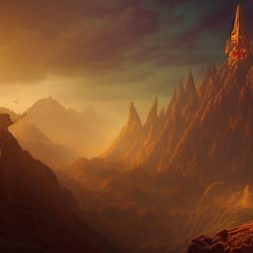 Fantastical California King Bed in Detailed Matte Painting