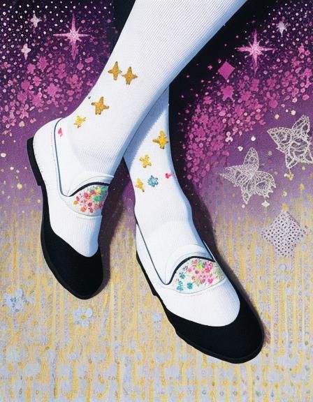 Dynamic Socks with Applique and Dot Matrix Effects