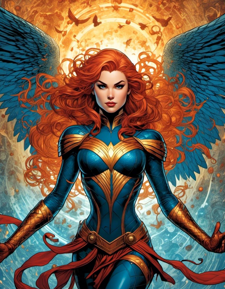 Medieval Phoenix Jean Grey Comic Book Art