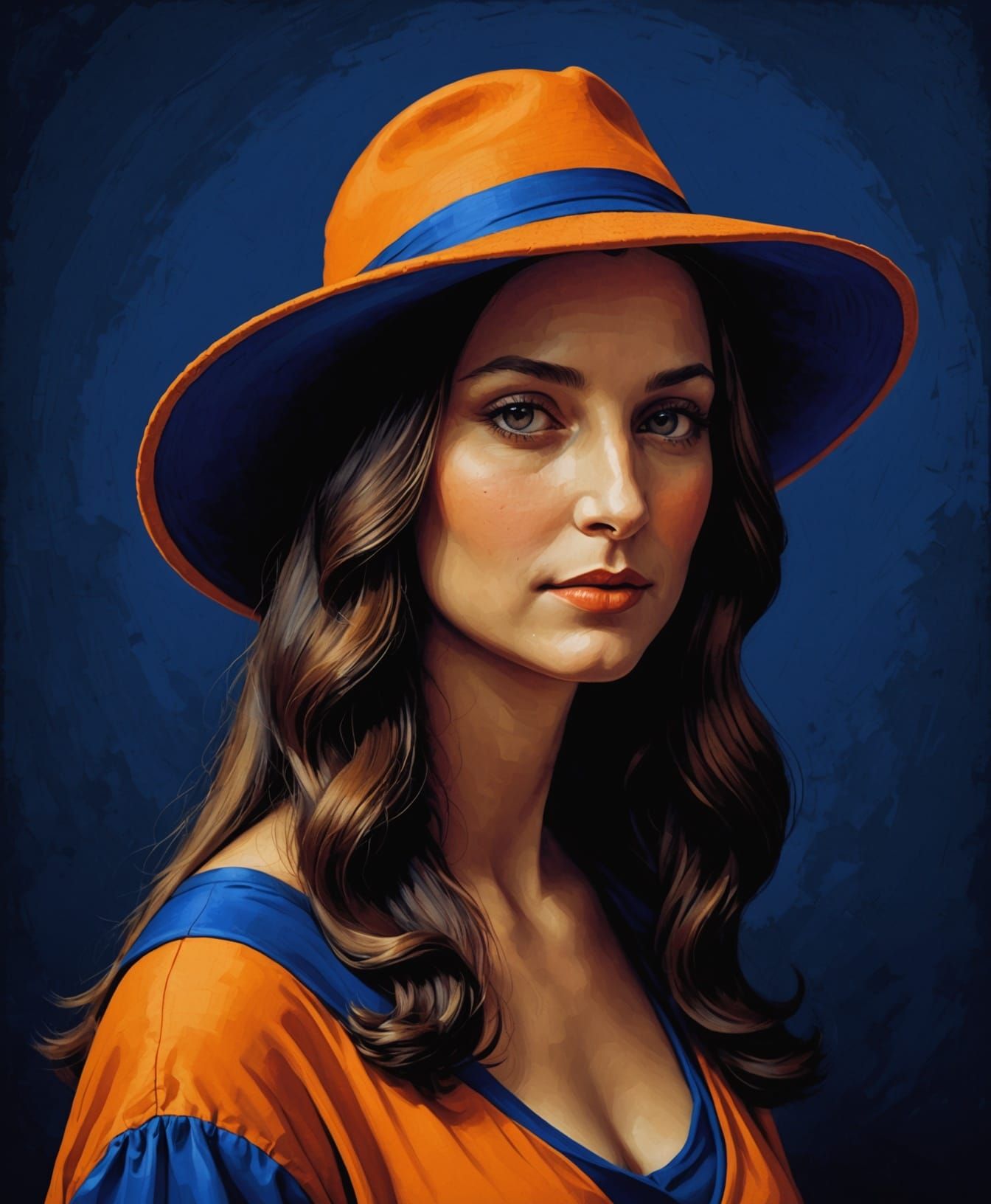Mona Lisa in Orange Hat, Editorial Photography