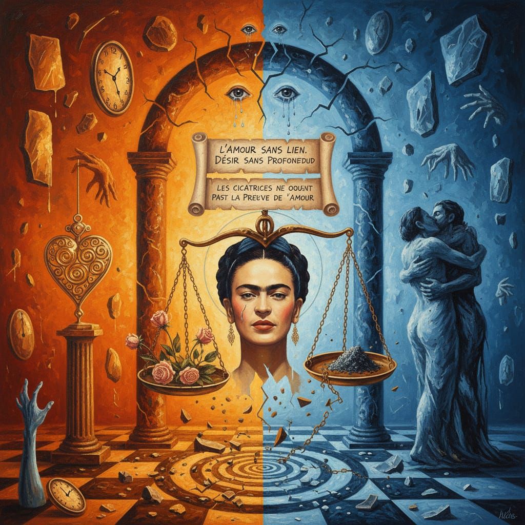 Surreal Love Courtroom Art: Emotional Symbolism