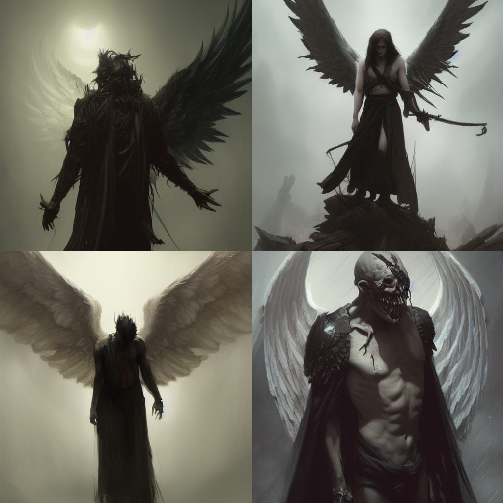 Dark Fantasy Fallen Angel in Hyperdetailed 8k Resolution