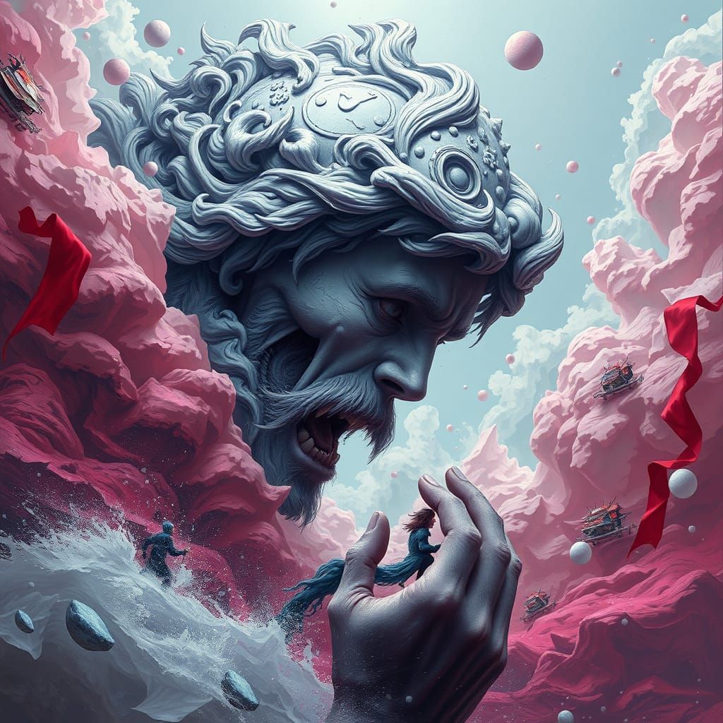 Surreal Cityscape in Neon Hues by Renowned Artists