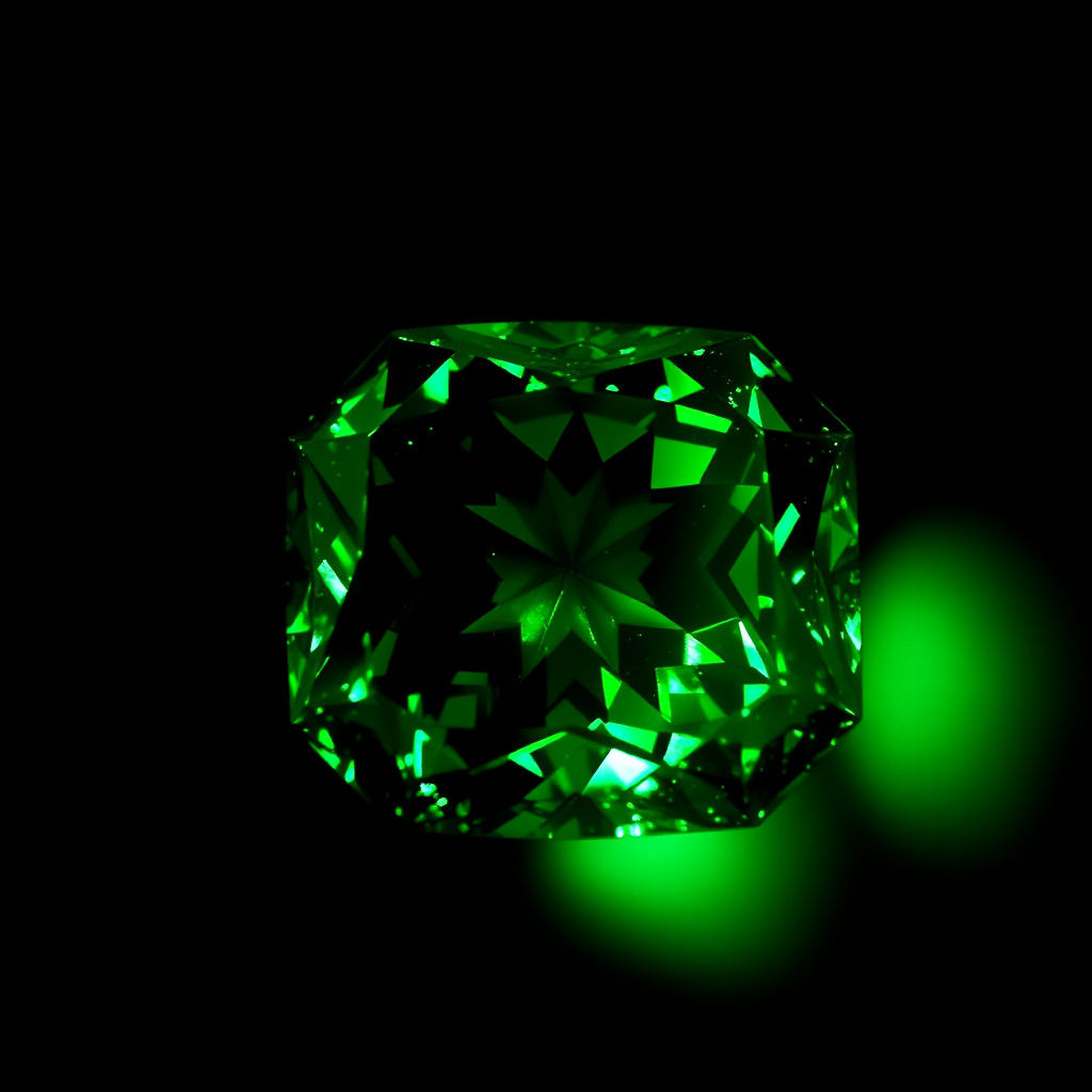 Gleaming Emerald Radiating Intense Green Hue