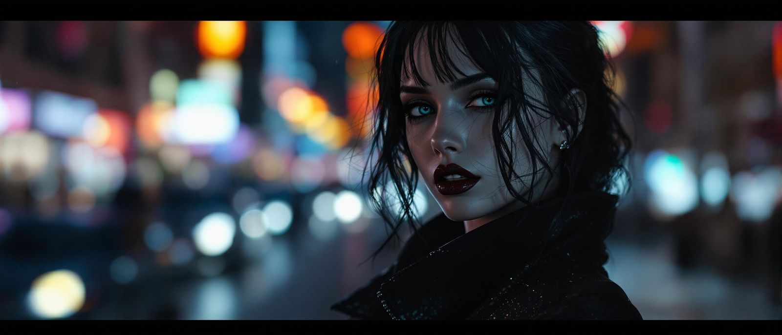 Modern Noir Vampire Portrait in the City