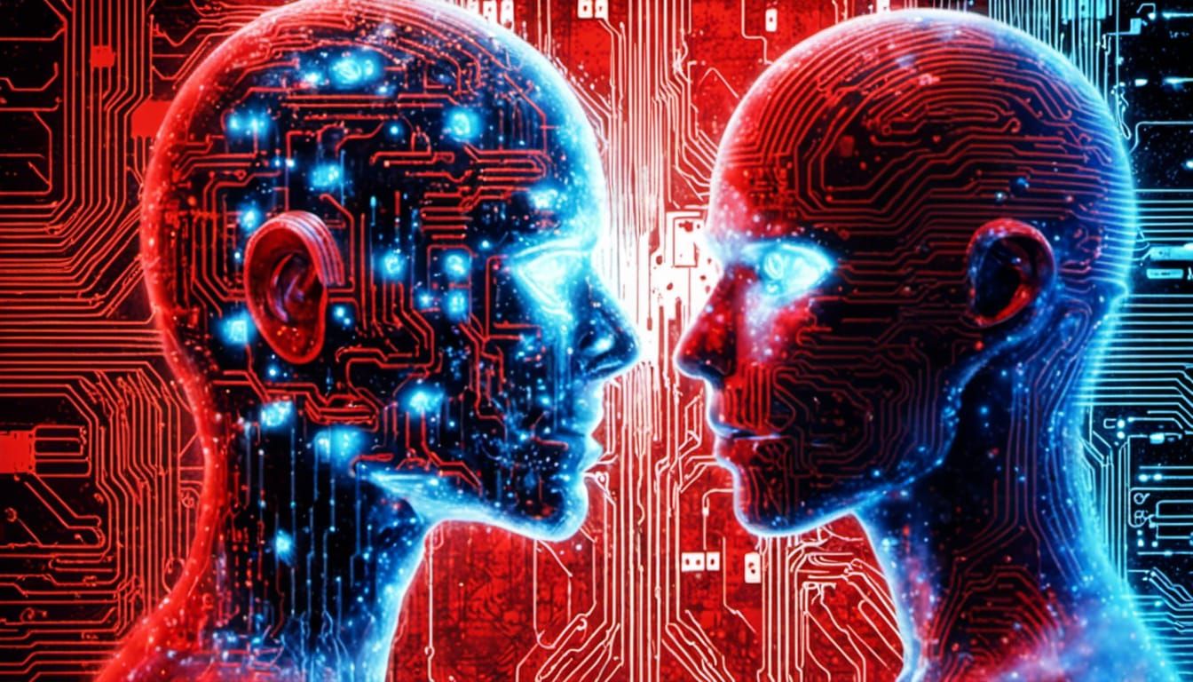 Pixelated Humanoids Clash in Cyberpunk Battle