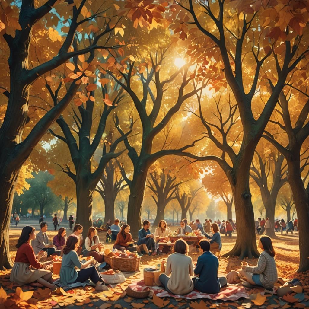 Dreamy Picnic Collage in Golden Hour Light