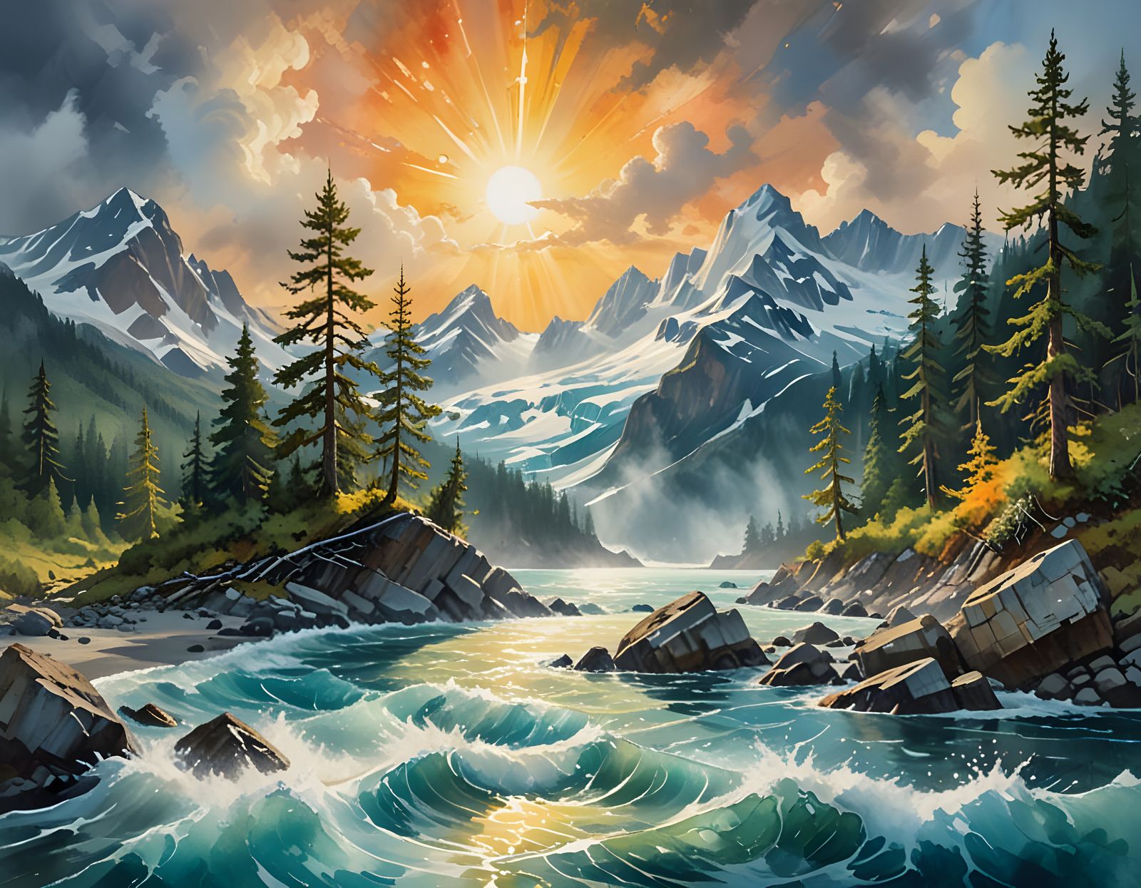 Alaska's Kenai Peninsula in Vibrant, Hyper-Realistic Art