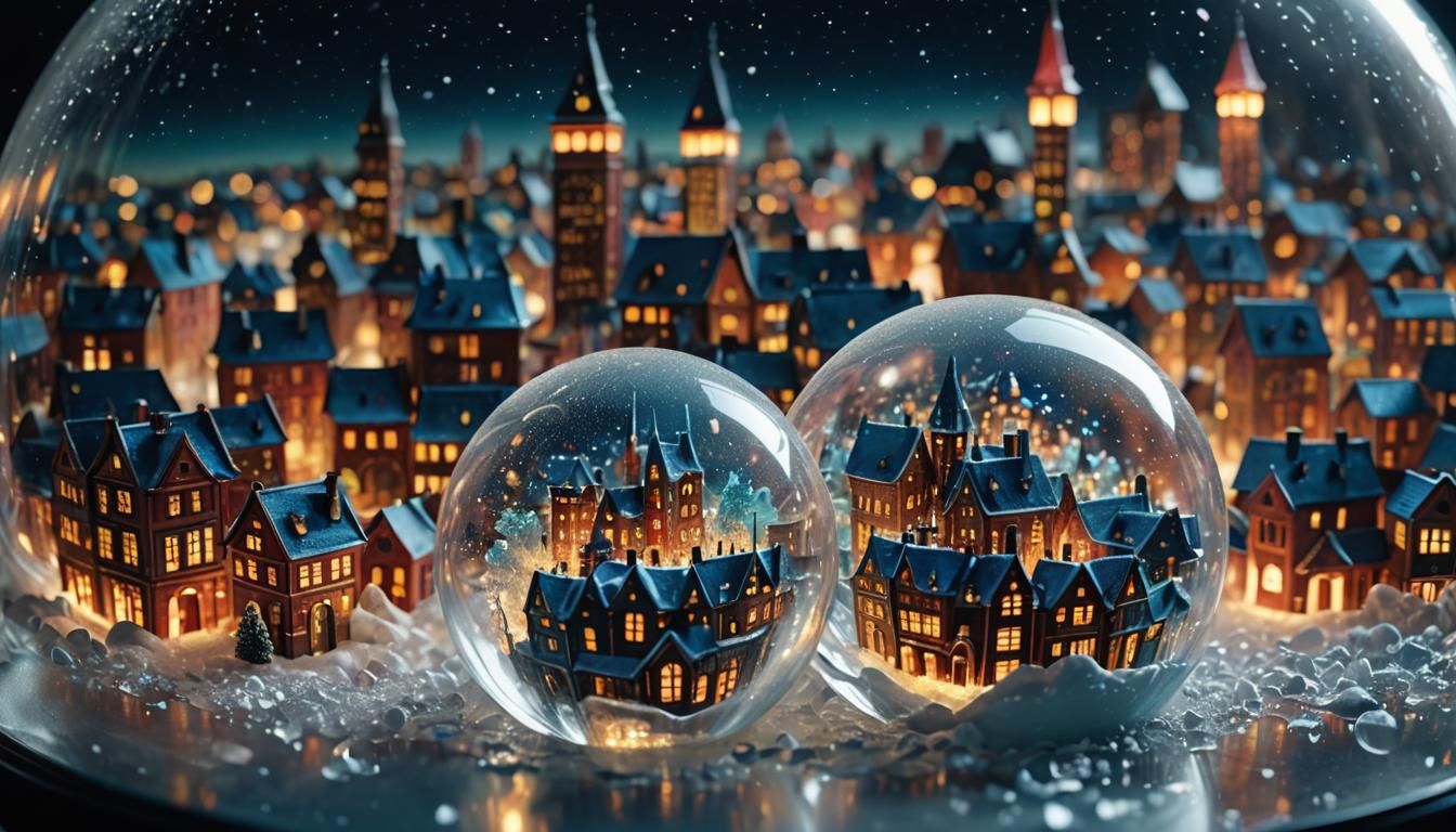 Glass City Globe with Ethereal Lighting