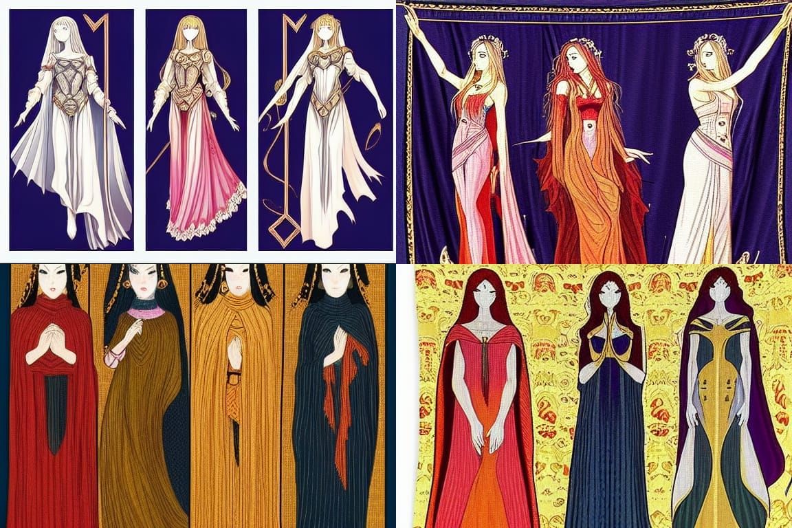 The Three Fates: Weaving Destinies in Hyperreal Detail