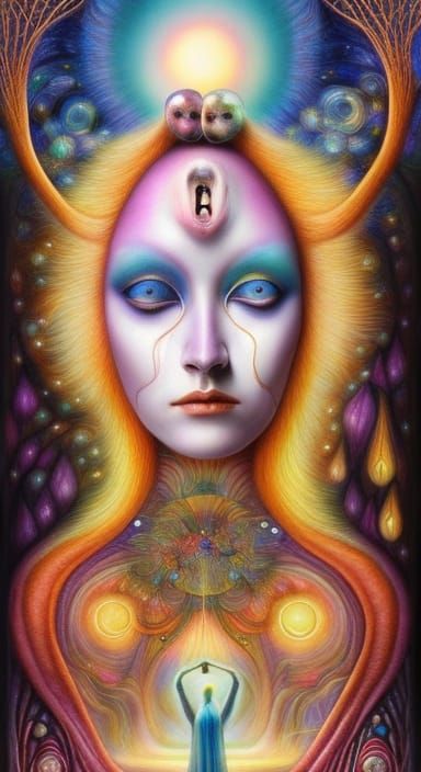 Surreal Brain Network in Watercolor Style