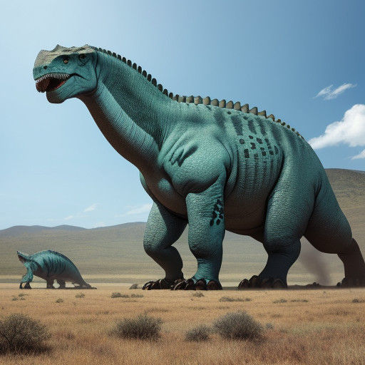 Gigantic Green Dinosaur Reaches for the Heavens