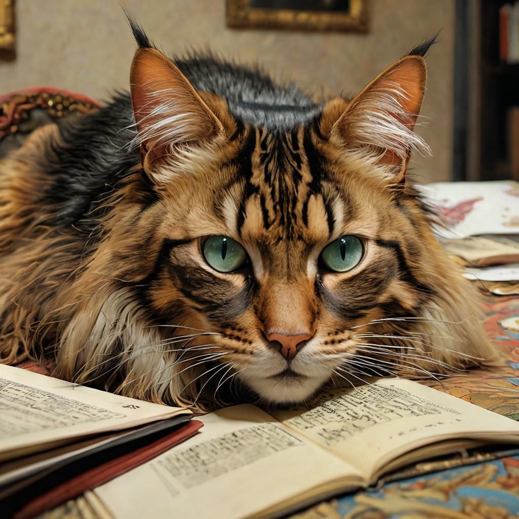 Magnificent Cat Portrait in Classical Style