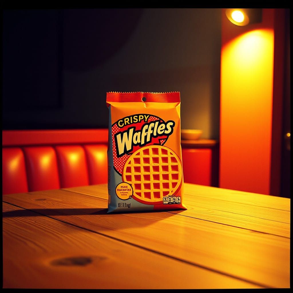 Pop Art Waffle Packet: A Vintage Diner Masterpiece