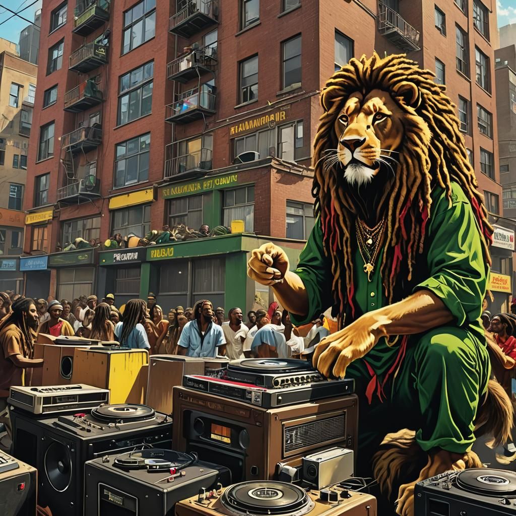 Rastafarian Lion on Reggae Sound System
