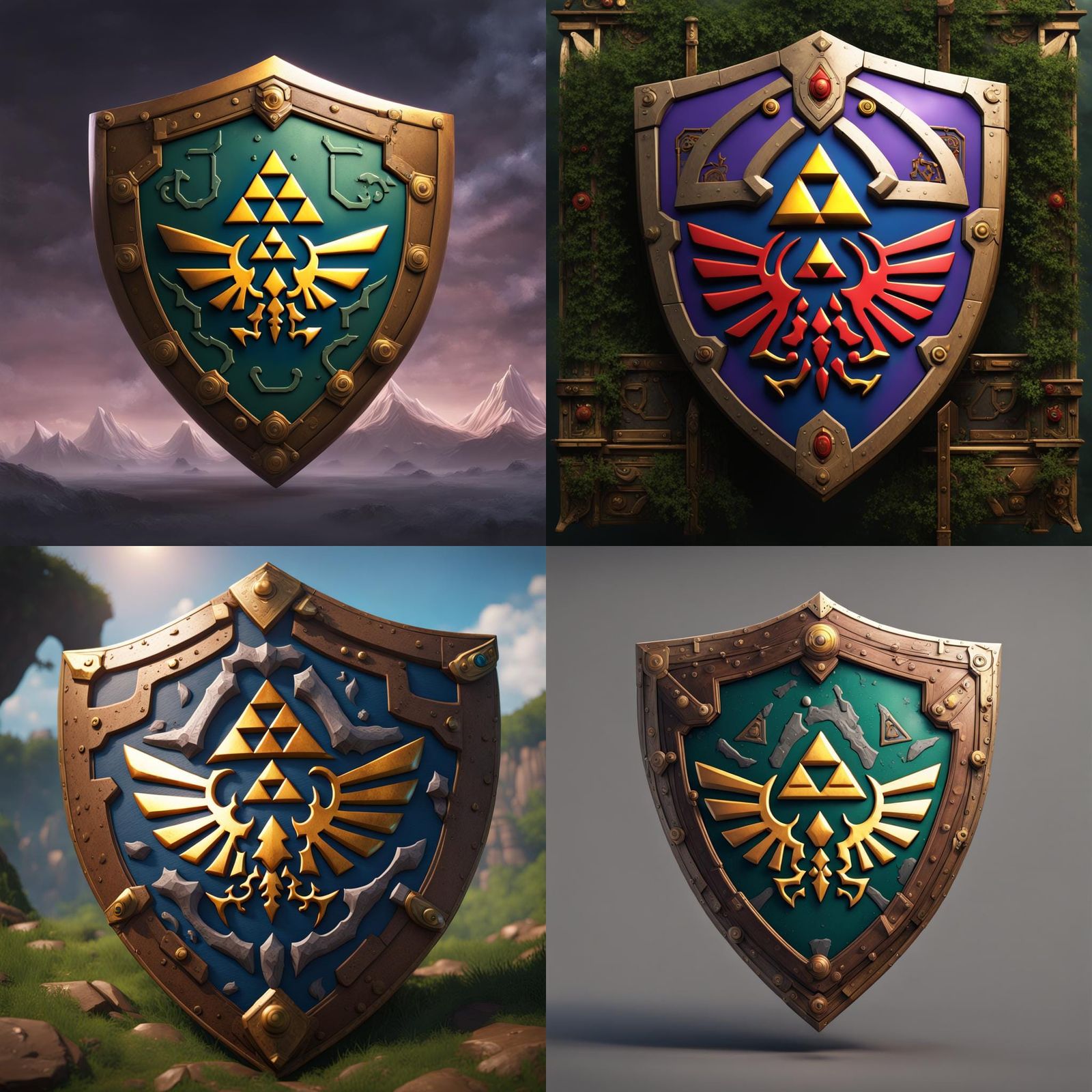 Zelda SNES Shield: Detailed Matte Painting