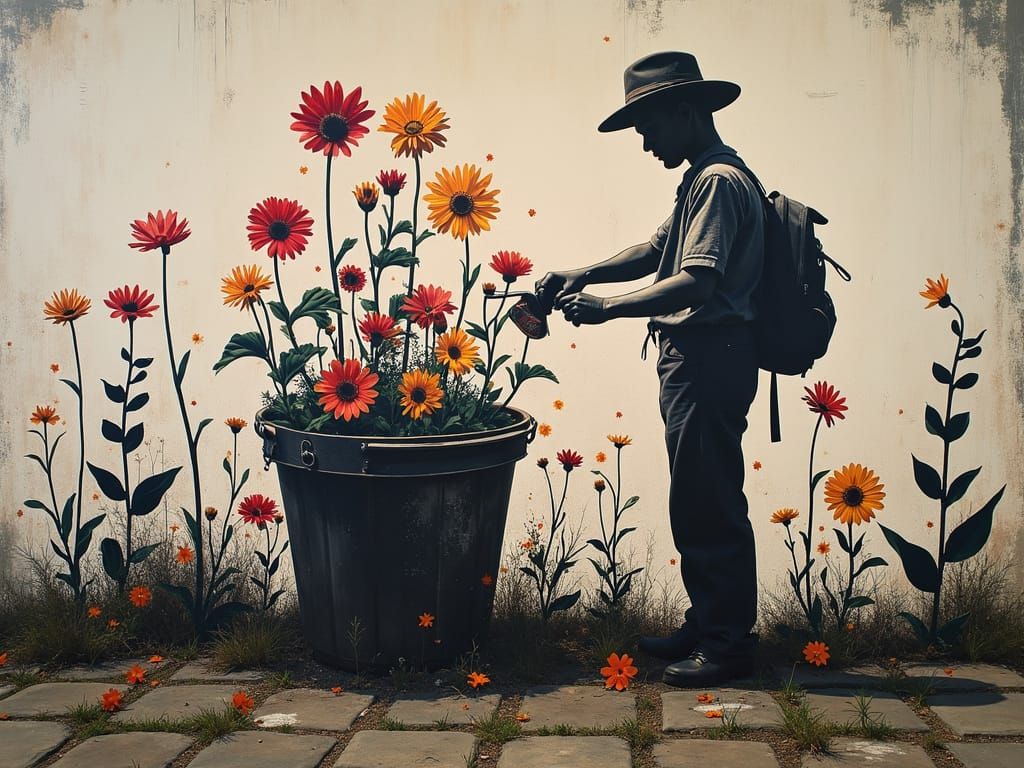 Gardener's Secret Techno Party: Stencil Graffiti Art