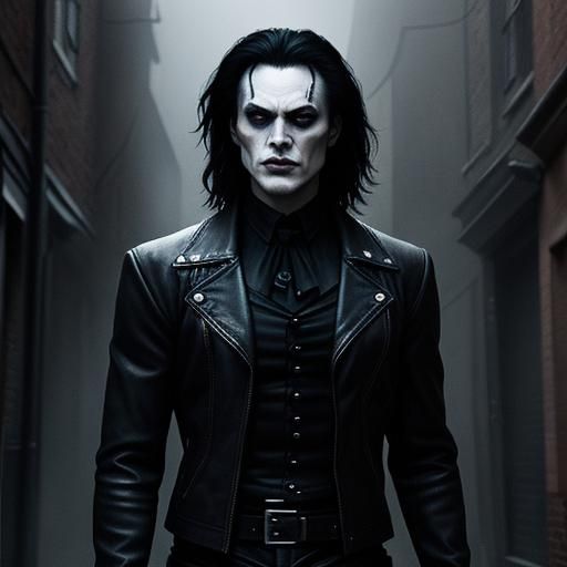 Eric Draven in Dark Alleyway, Gothic Romanticism