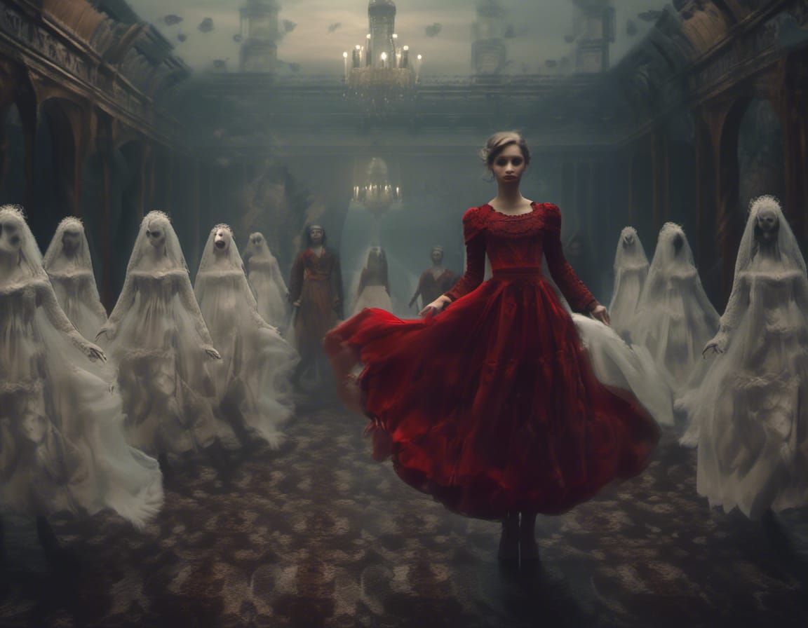 Ethereal Ghostly Dancers in Dramatic Digital Painting