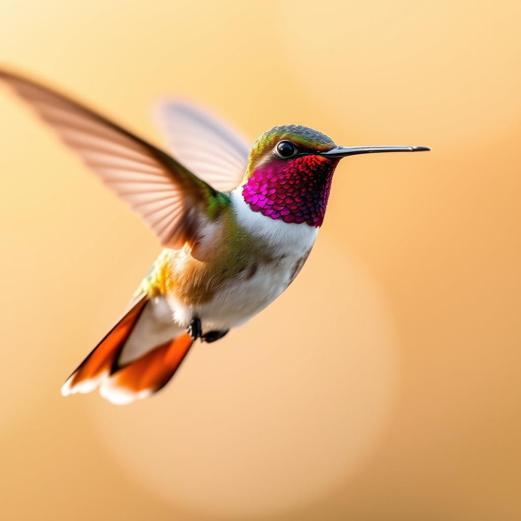 Ruby-Throated Hummingbird in Flight: High-Resolution Wildlif...