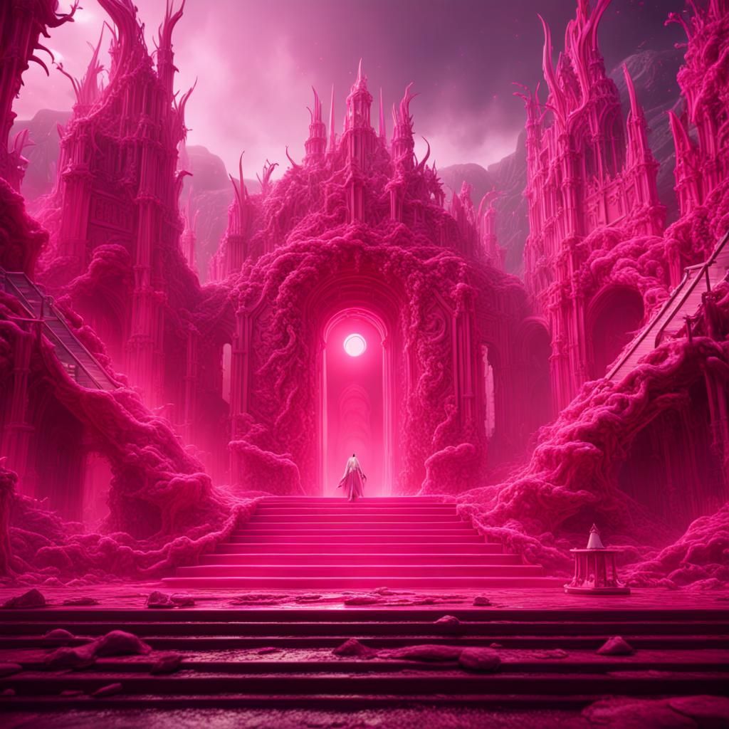 Pink Awards Show in Hell: Detailed Matte Painting