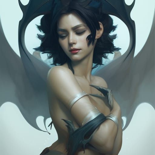 Bat Shifter Portrait in Artgerm Style