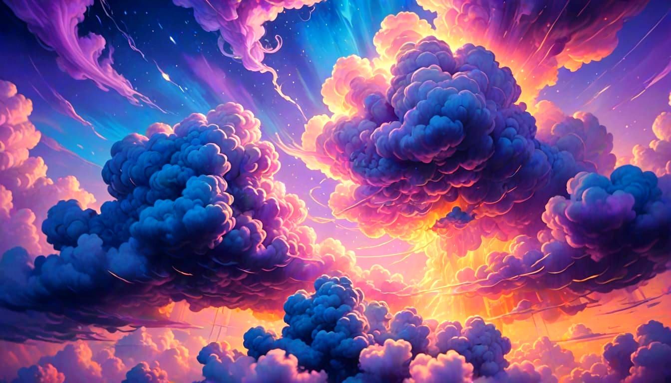 Surreal Phenomenon in a Mysterious Realm as Oil Painting