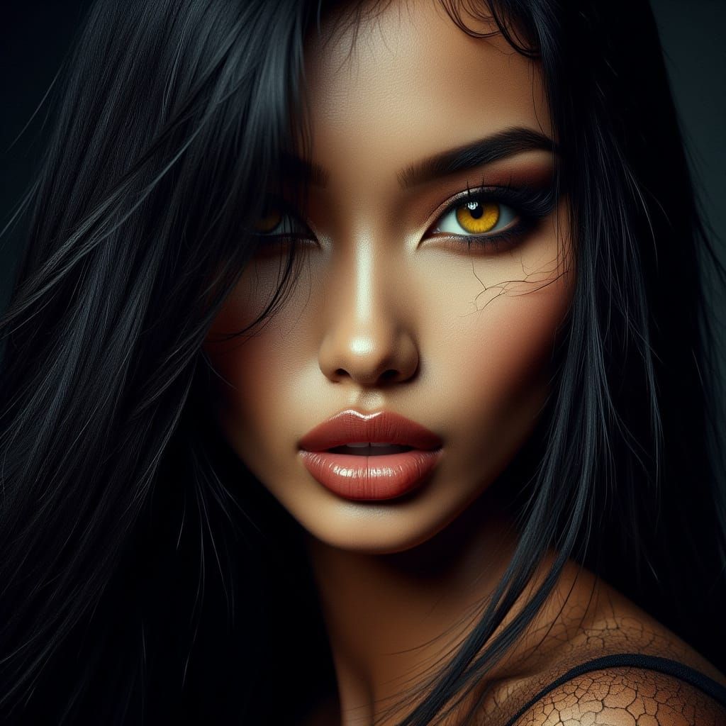 Kelly Hu as Vampire: Close-up Portrait