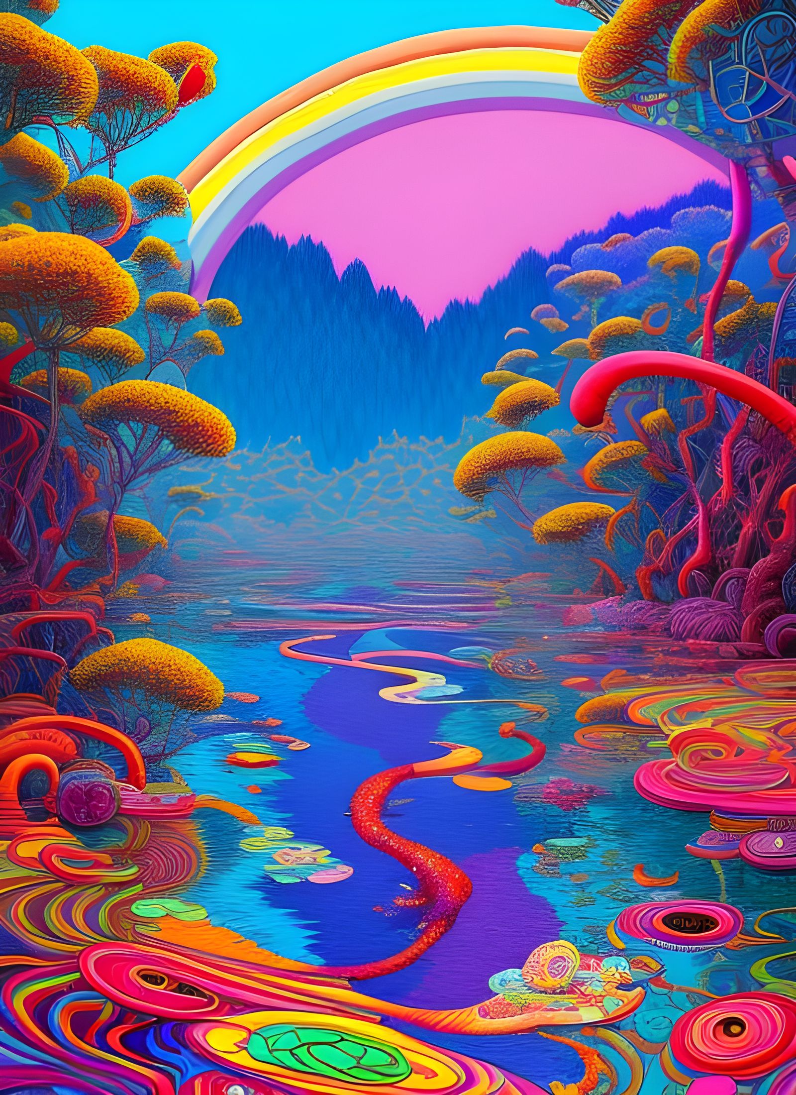 Rainbow River Fever Dream Illustration