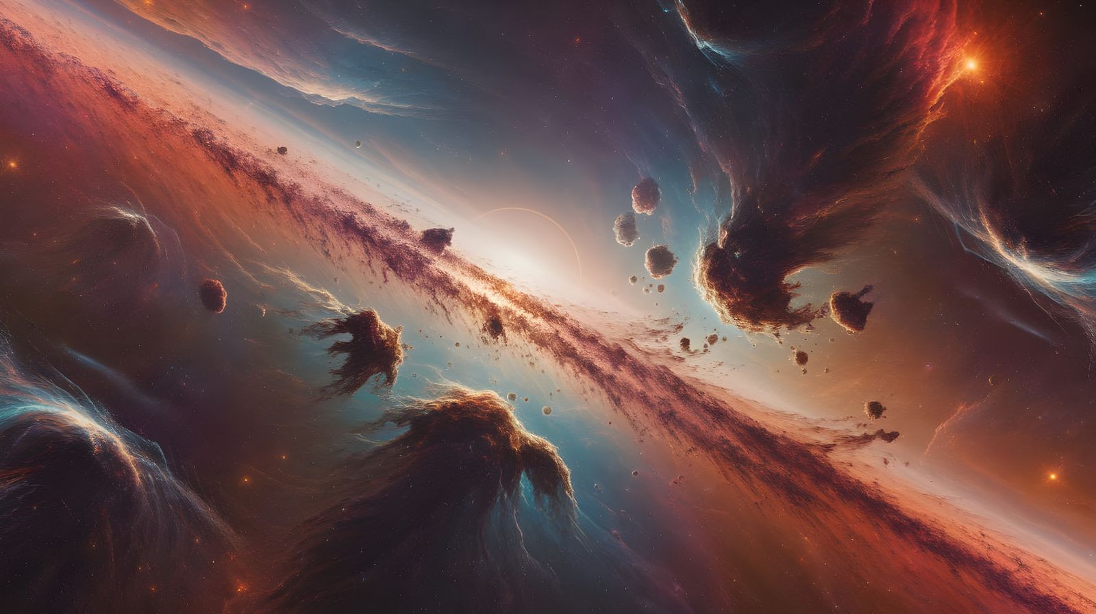 Cosmic Dreamscape in Neo-Impressionist Oil Painting Style