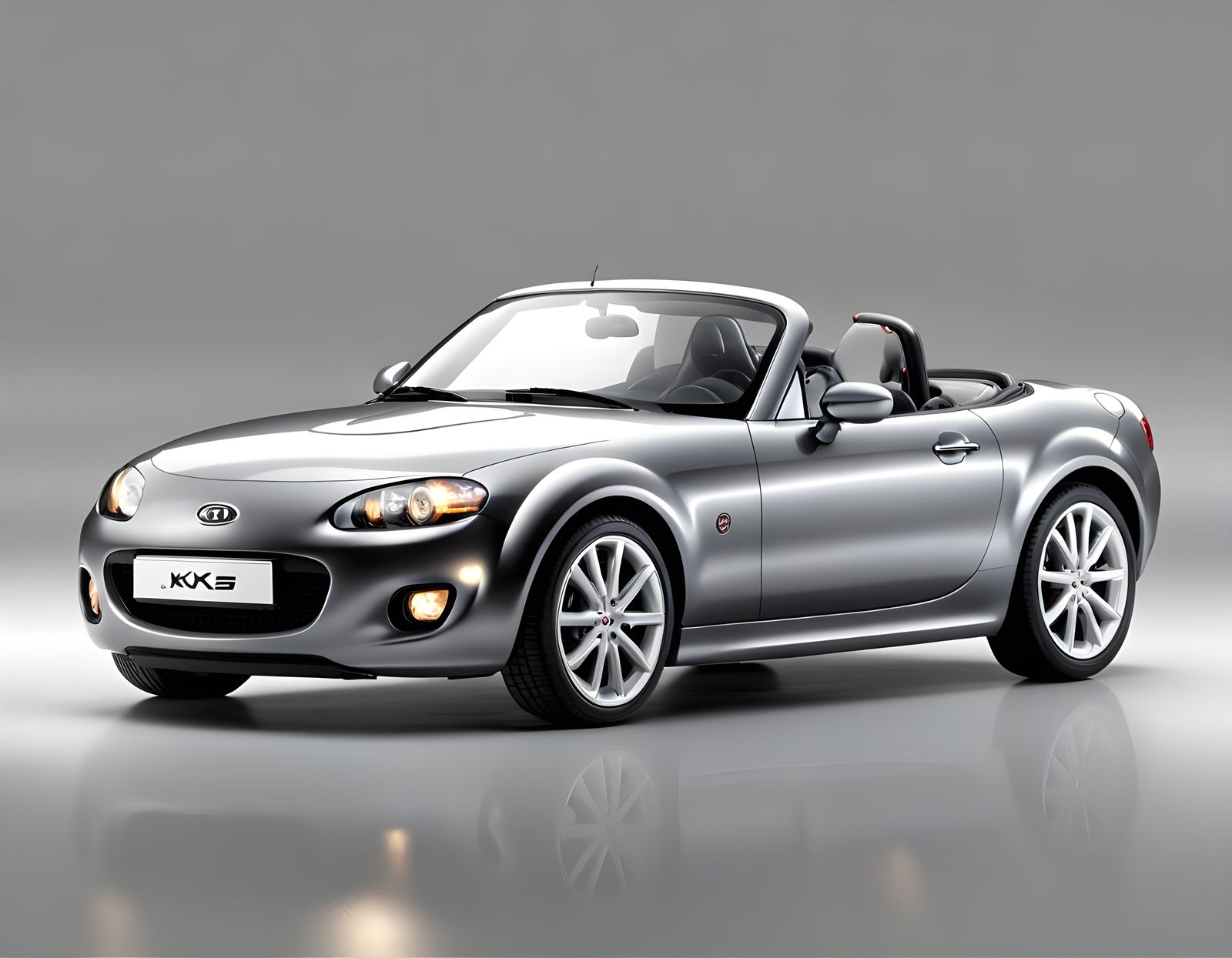 Grey 2008 Kia MX-5 Roadster: 3D Render