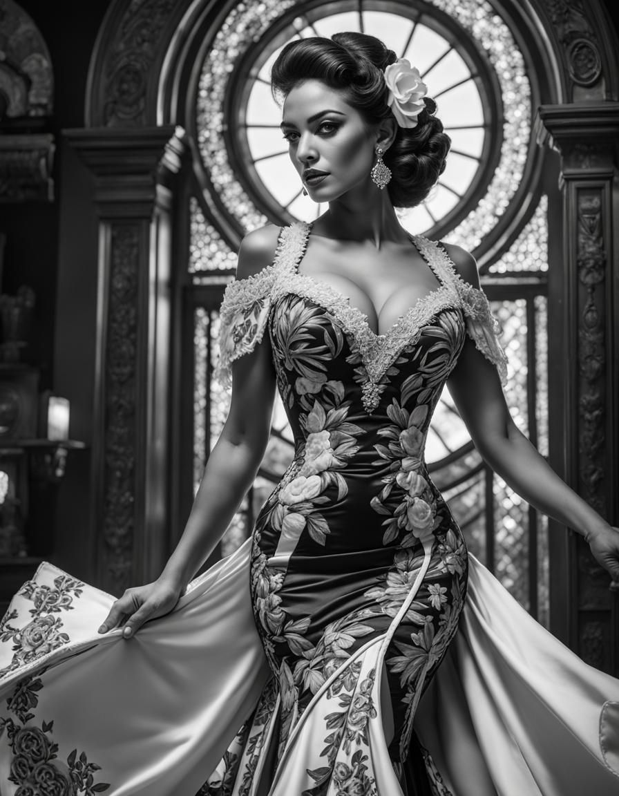 Flamenco Dancer in Black and White, Sugarpunk Art