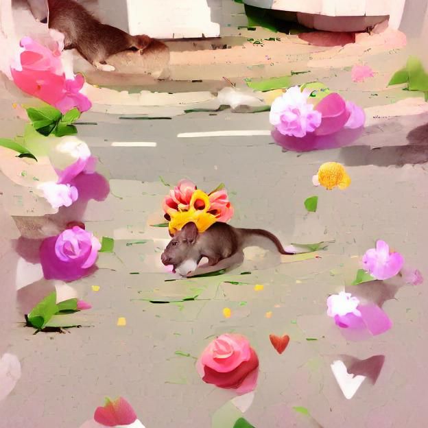 AI Generated Image of a Flower Rat