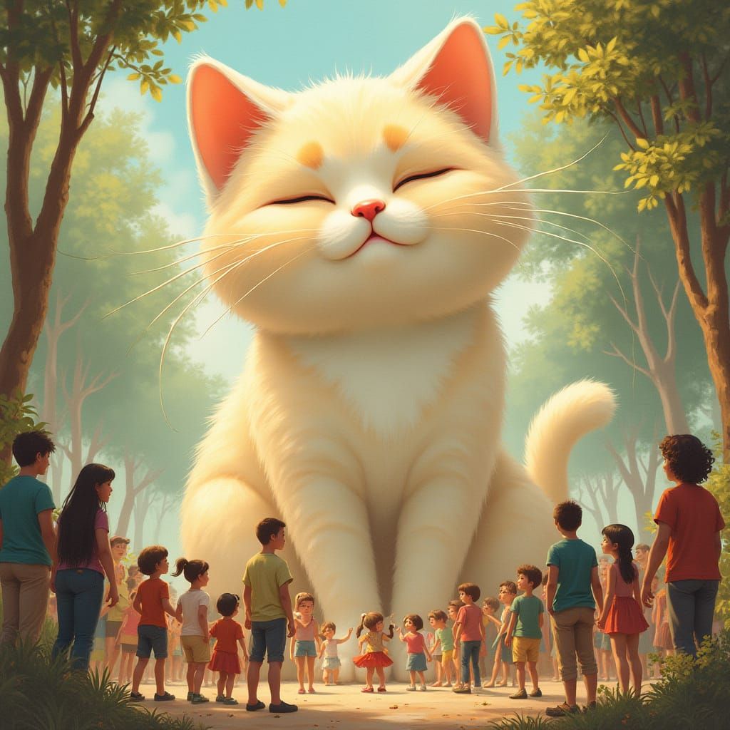 Giant Kawaii Cat Radiates Irresistible Charm