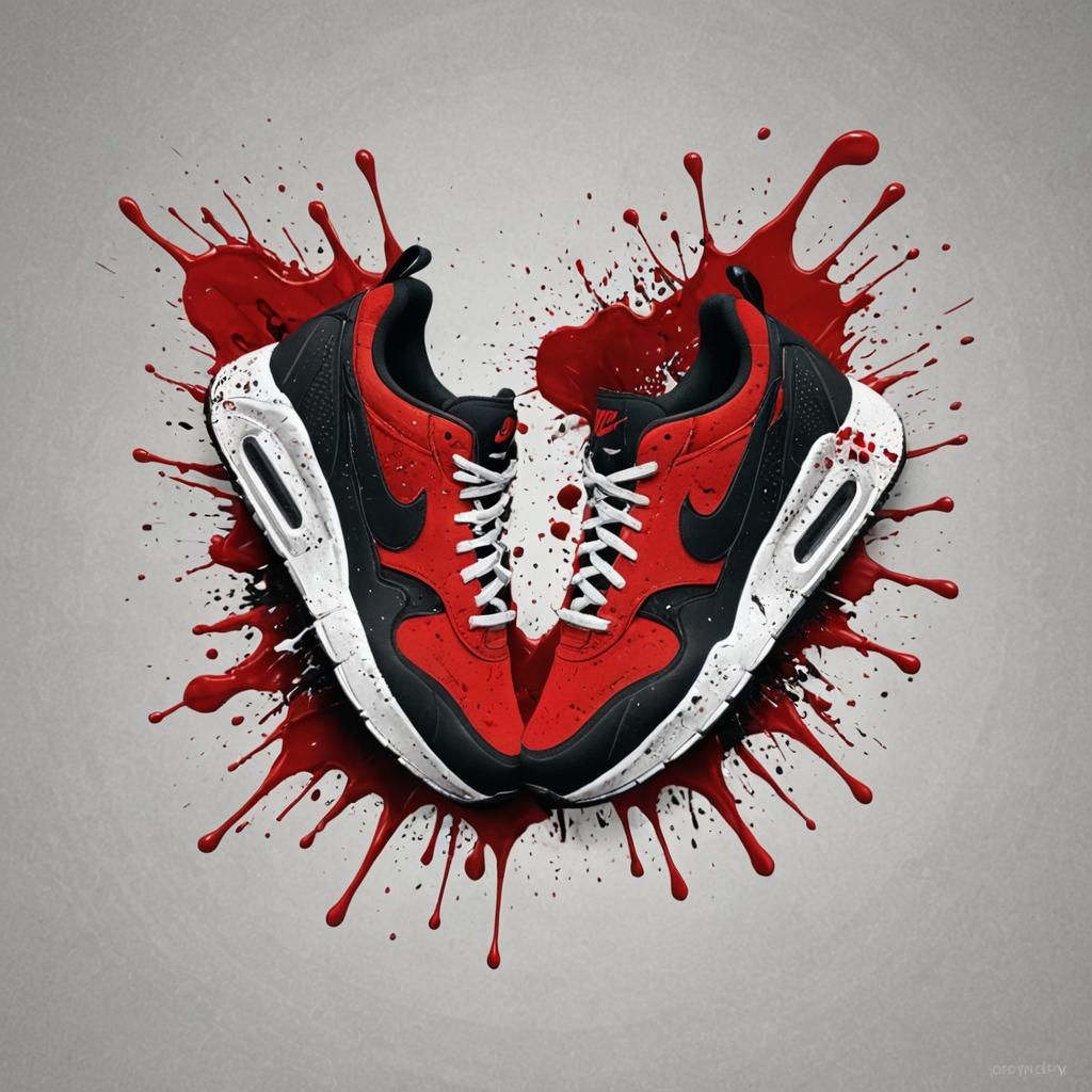 Nike sneakers with the Scream movie theme.