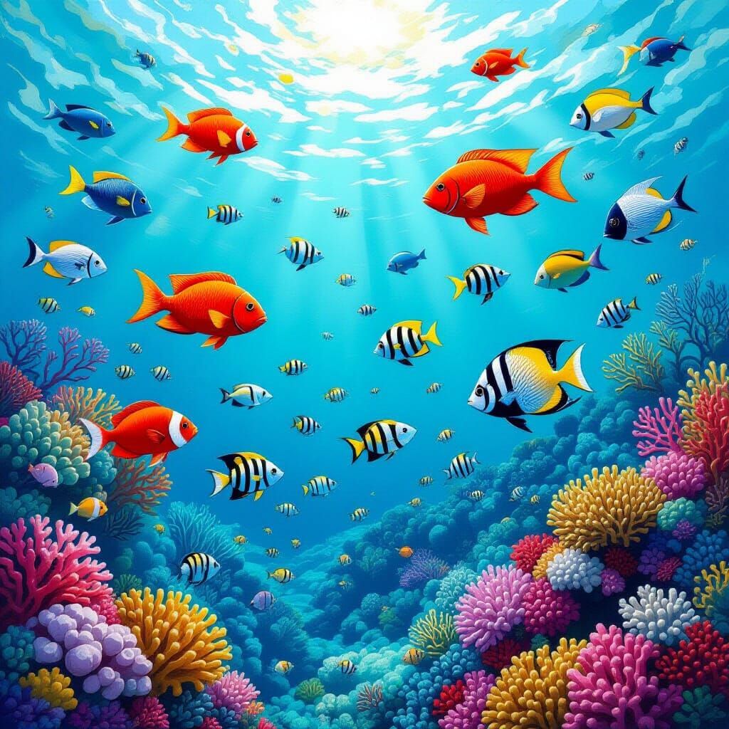 Vibrant Coral Reef off Nicaragua with Diverse Fish