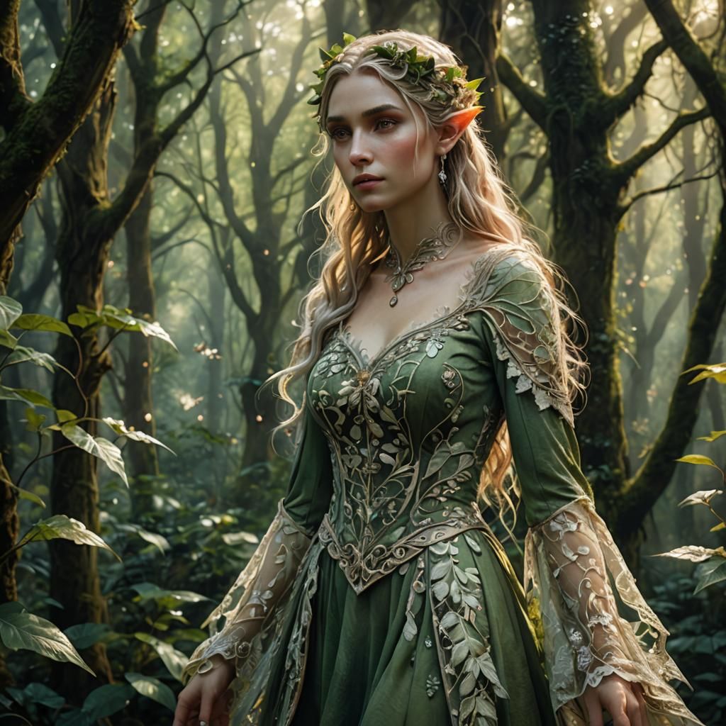 Elegant Elf in Beautiful Clothes