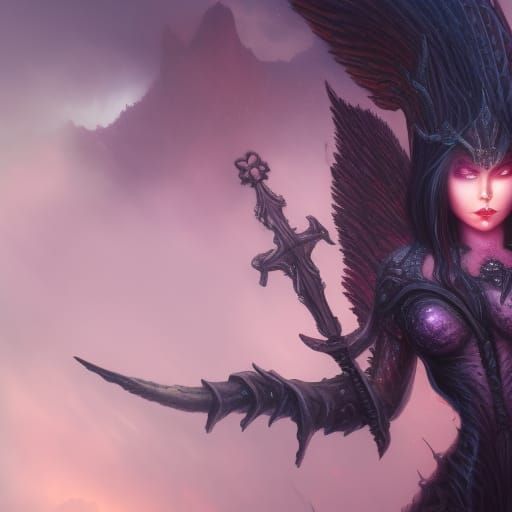 Detailed Demon Girl Matte Painting