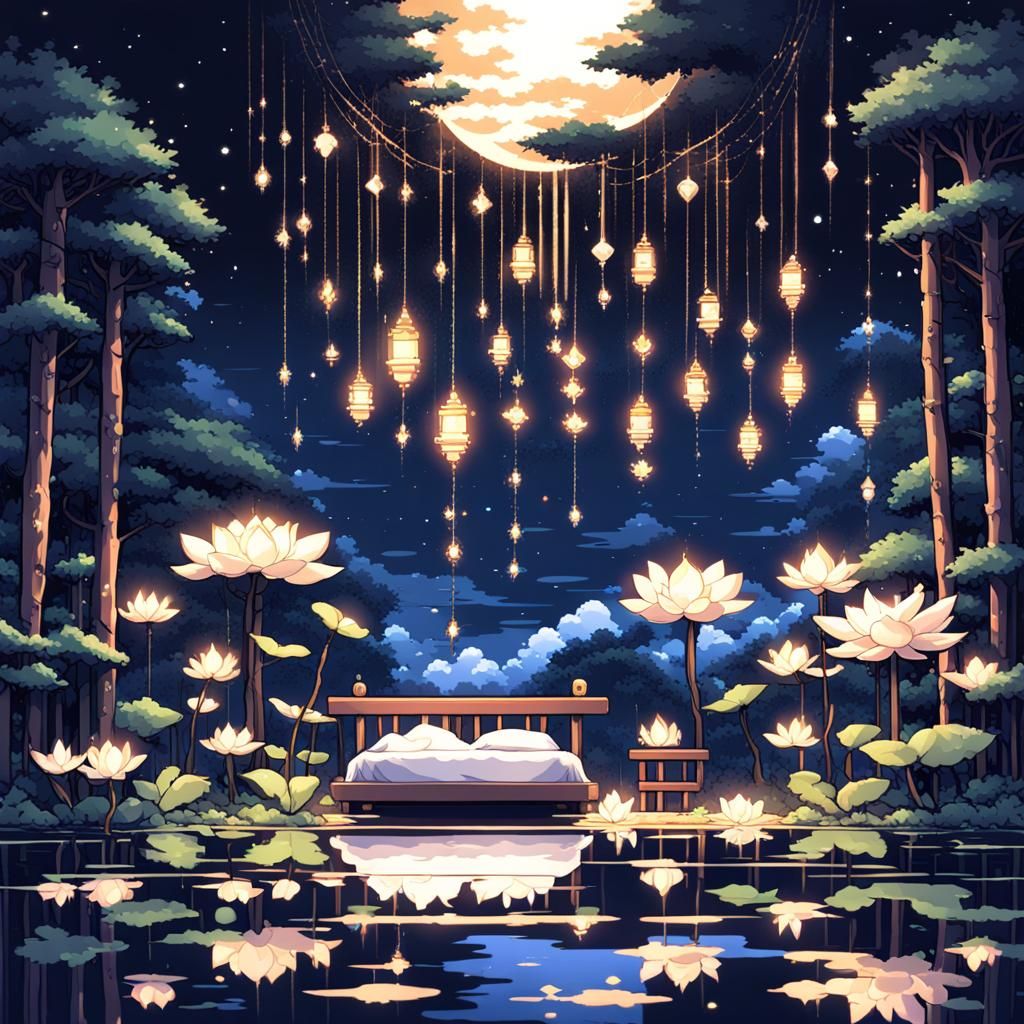 8-Bit Pixel Bedroom with Lotus Theme