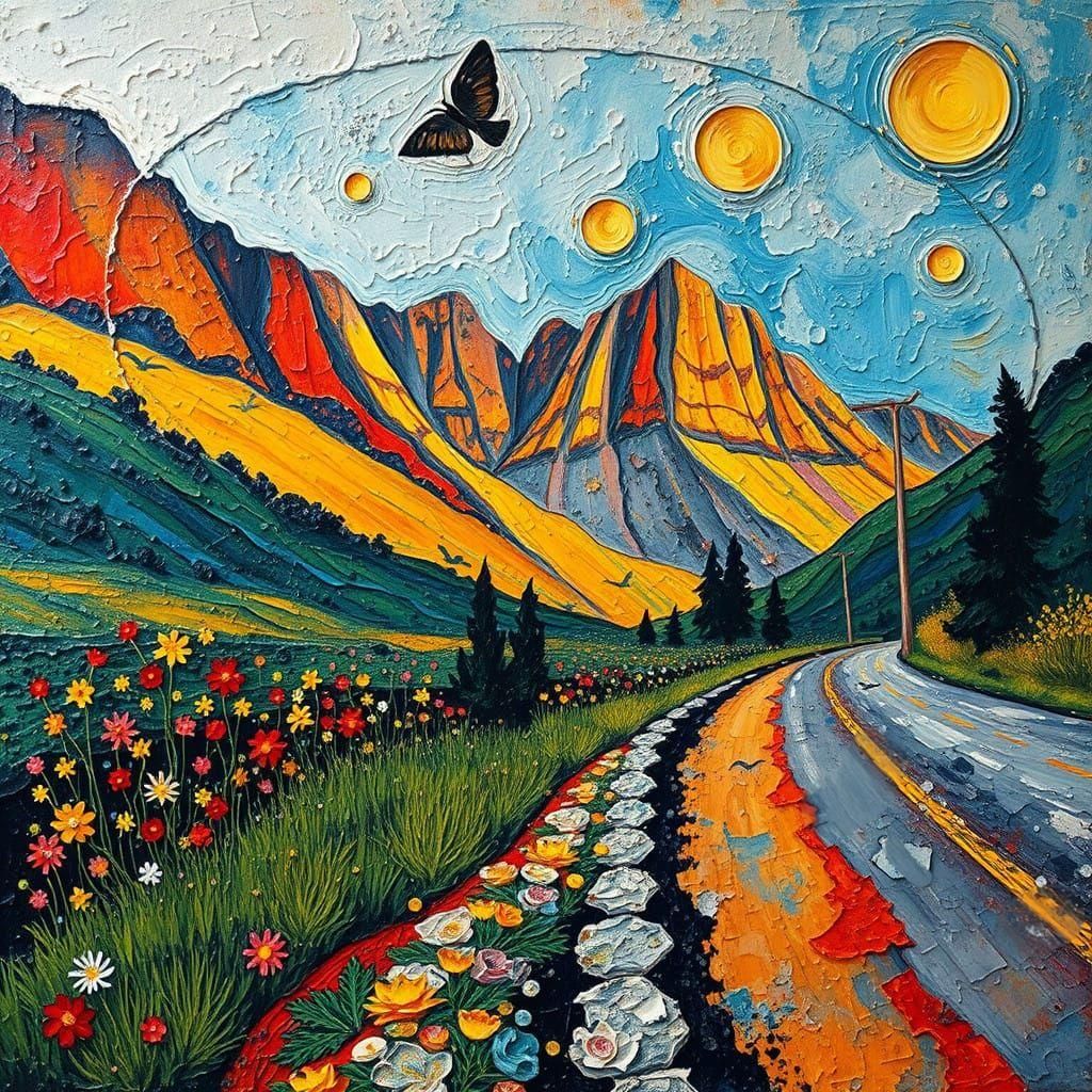 Dreamscape Horizon in Vibrant Watercolor