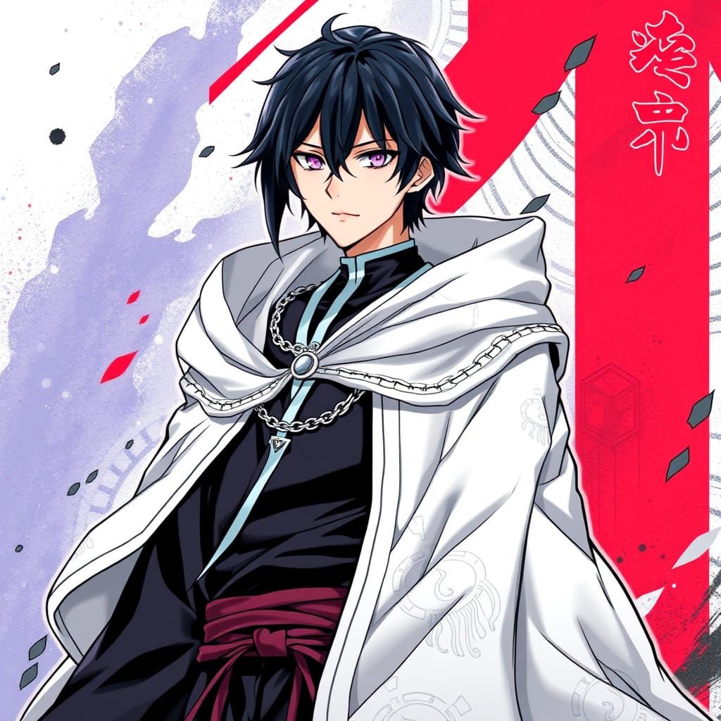 Hybrid Quincy Shinigami Male in Manga Style