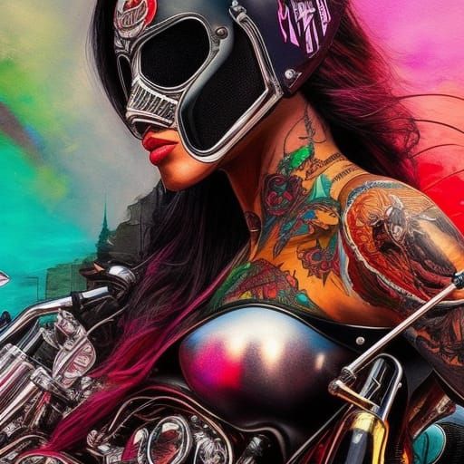 Biker Outlaw in Lowbrow Art Style