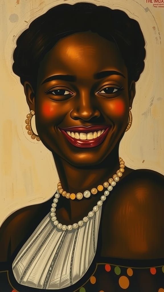 Smiling Girl in Surrealist Expressionist Style